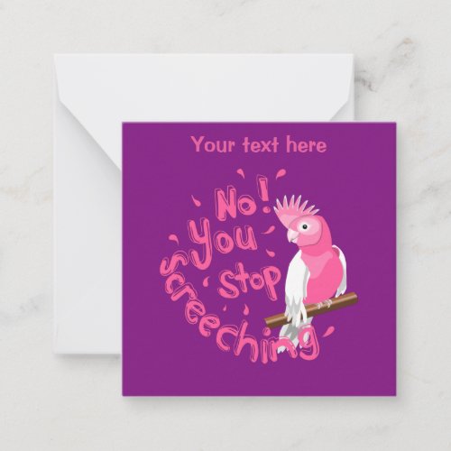 Funny Galah Cockatiel Note Card