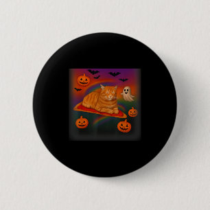 Funny Galaxy Cat In Space Cat Riding Pizza Hallowe Button
