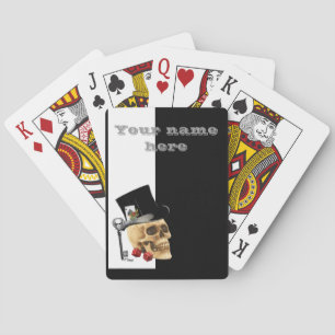 Funny gambler skull poker cards