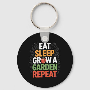 Funny Game Eat Sleep Grow A Garden Repeat Gamer 5 Keychain
