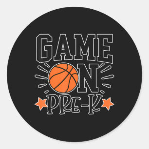 Funny Game On Pre-k Kids Basketball Preschool Spor Classic Round Sticker