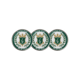Funny "Game Over" Custom Monogram Wedding Golf Ball Marker