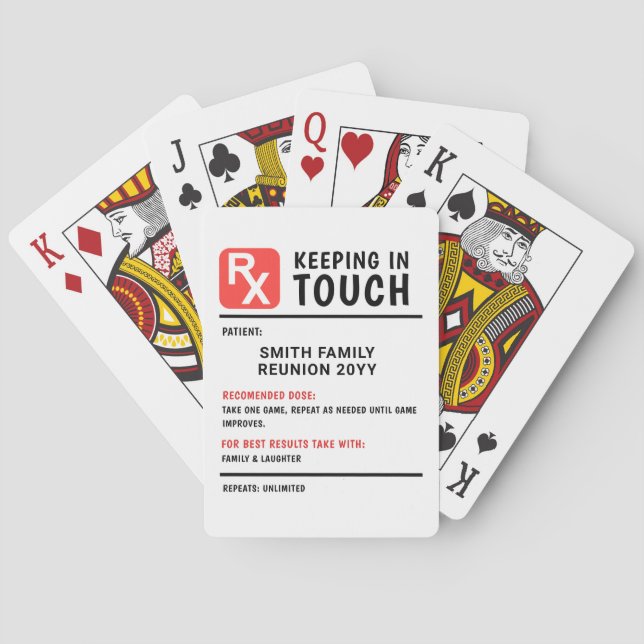 Funny Game Prescription Family Reunion Poker Cards (Back)