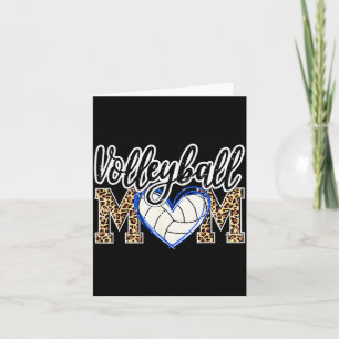 Funny Game Women Volleyball Leopard Ball Mom Mothe Card