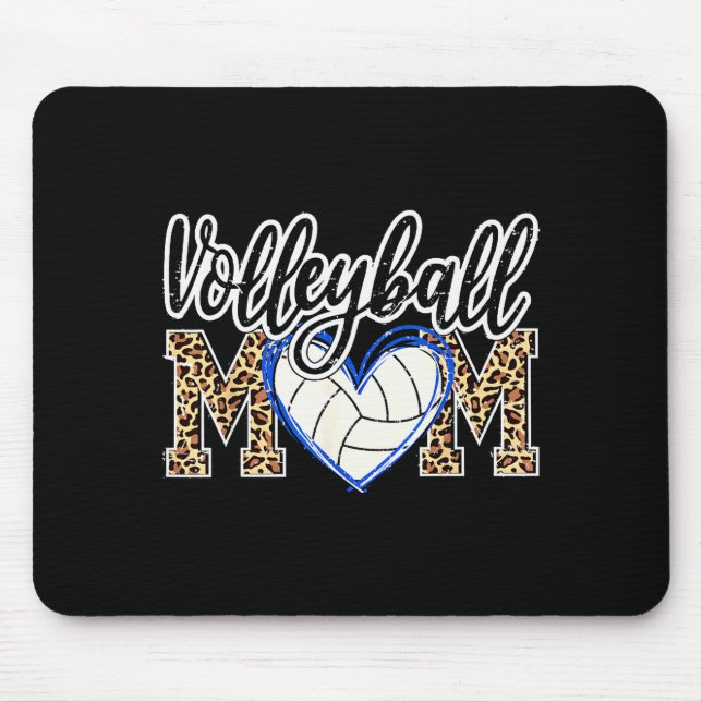 Funny Game Women Volleyball Leopard Ball Mom Mothe Mouse Pad (Front)