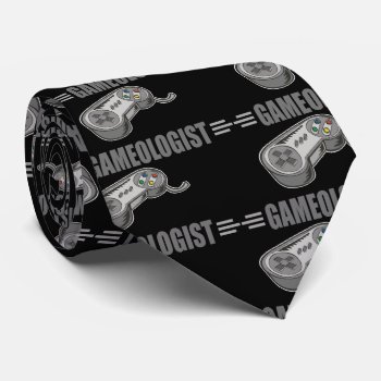 Funny Gameologist Video Gaming Gamer Tie by OlogistShop at Zazzle