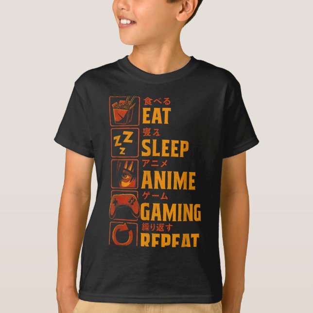 Funny Gamer Anime Graphic Tee Men Boys Teens Video (Front)