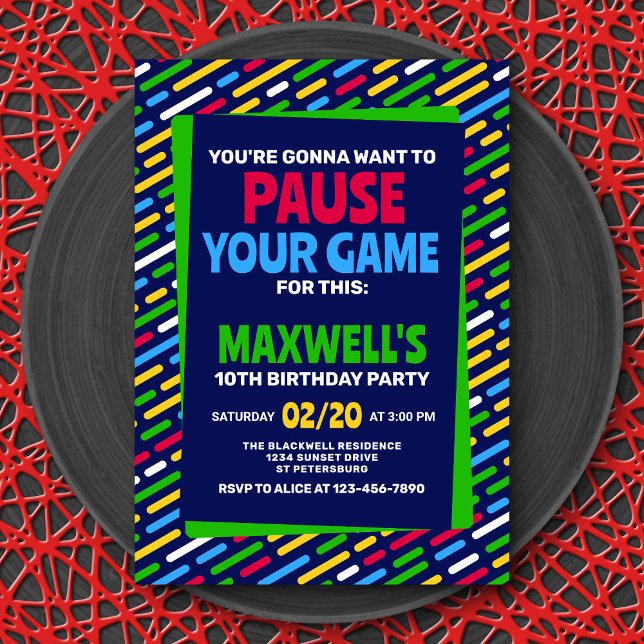 Funny Gamer Birthday Invitation (Creator Uploaded)
