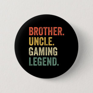 Funny Gamer Brother Uncle Gaming Legend Vintage Vi Button