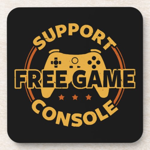 Funny Gamer Console Protest Gaming Beverage Coaster