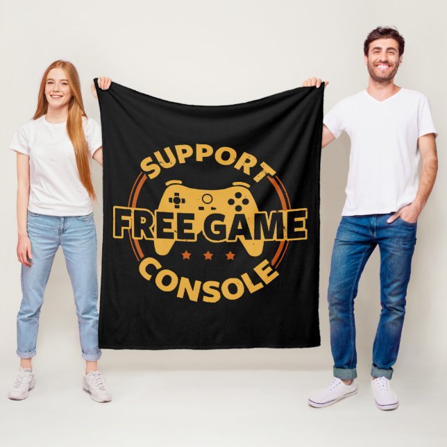 Funny Gamer Console Protest Gaming Fleece Blanket (In Situ)
