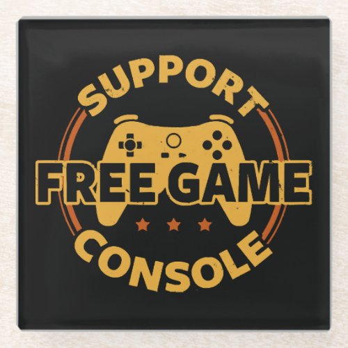 Funny Gamer Console Protest Gaming Glass Coaster