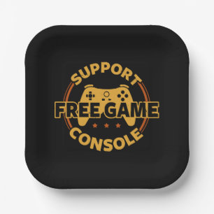 Funny Gamer Console Protest Gaming Paper Plates