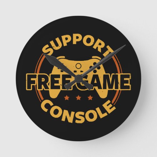 Funny Gamer Console Protest Gaming Round Clock
