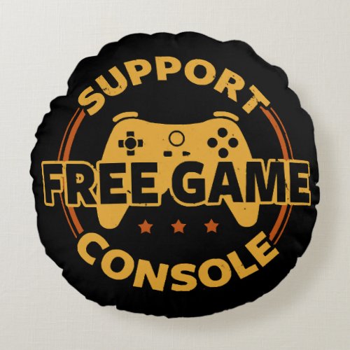 Funny Gamer Console Protest Gaming Round Pillow