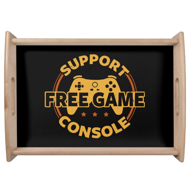 Funny Gamer Console Protest Gaming Serving Tray (Front)
