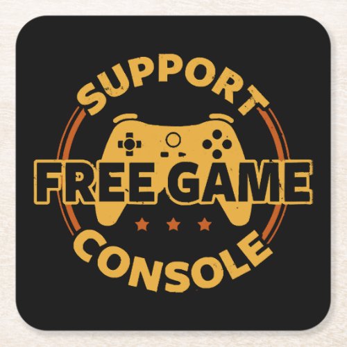 Funny Gamer Console Protest Gaming Square Paper Coaster