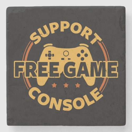 Funny Gamer Console Protest Gaming Stone Coaster