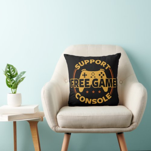 Funny Gamer Console Protest Gaming Throw Pillow