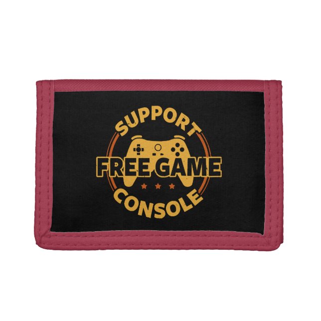 Funny Gamer Console Protest Gaming Tri-fold Wallet (Front)