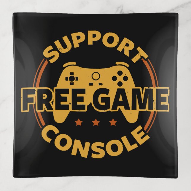 Funny Gamer Console Protest Gaming Trinket Tray (Front)