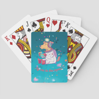 Funny gamer dog - Happy cute dog Poker Cards