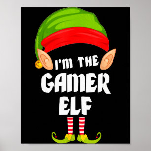Funny Gamer Elf Matching Family Group Pj Christmas Poster