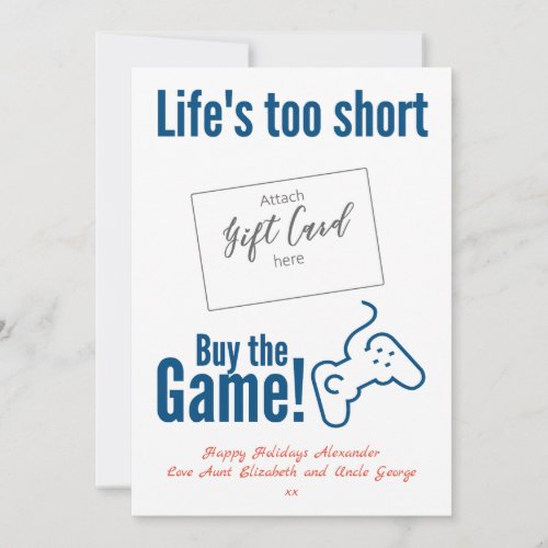 Funny Gamer Gift Card Holder