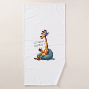 Funny Gamer Giraffe Gaming For Boys Men Video Game Bath Towel