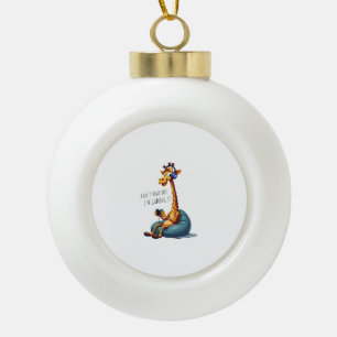 Funny Gamer Giraffe Gaming For Boys Men Video Game Ceramic Ball Christmas Ornament