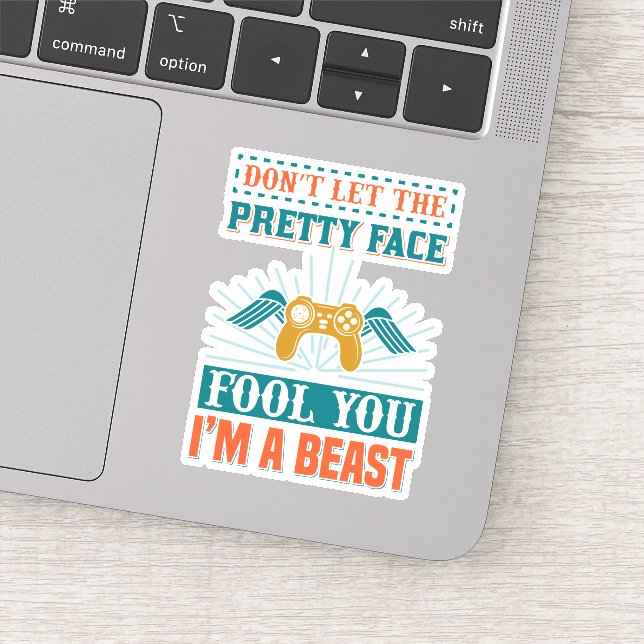 Funny gamer girl word art sticker (Detail)