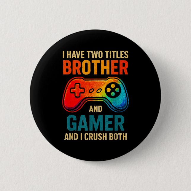 Funny Gamer Graphic Tee For Boys Teens Kids Video  Button (Front)