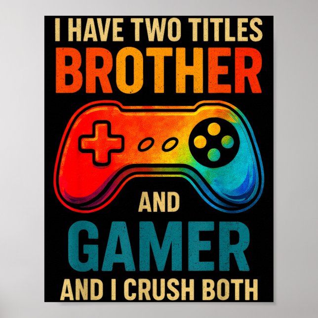 Funny Gamer Graphic Tee For Boys Teens Kids Video  Poster (Front)