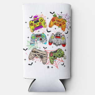 Funny Gamer Halloween  Seltzer Can Cooler