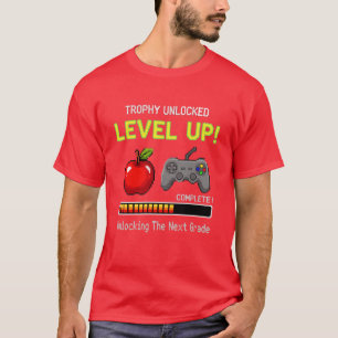 Funny Gamer Level Up To Next Grade   Retro Pixel  T-Shirt