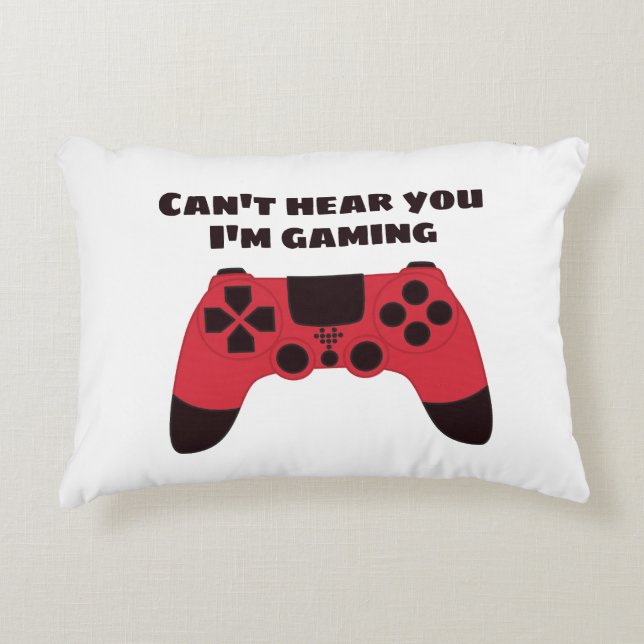 Funny Gamer Meme - Videogames Nerd Typographic Accent Pillow (Front)