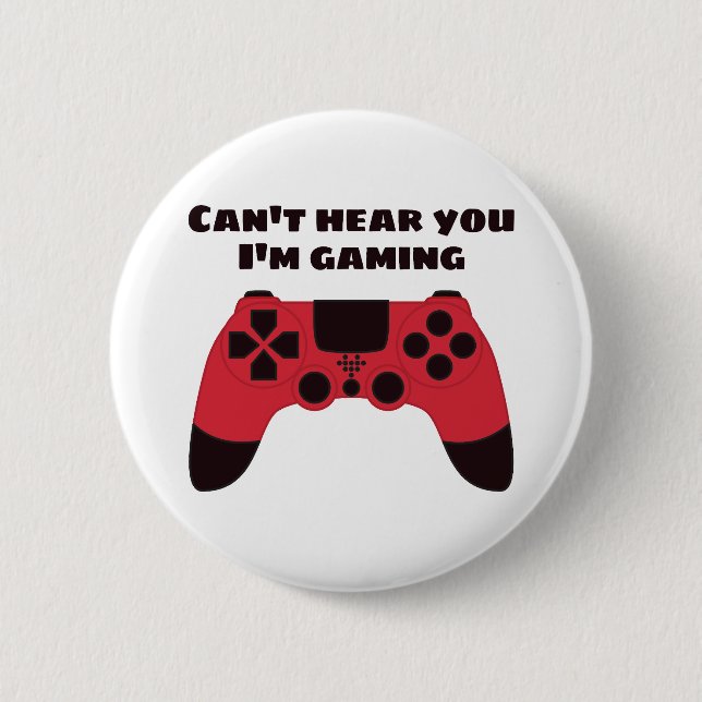 Funny Gamer Meme - Videogames Nerd Typographic Button (Front)