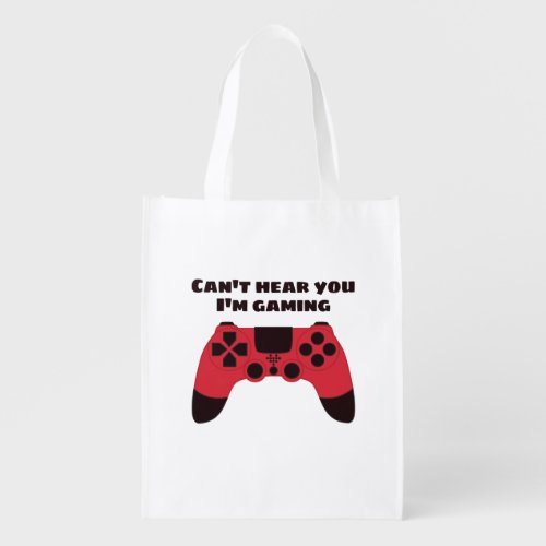 Funny Gamer Meme - Videogames Nerd Typographic Grocery Bag