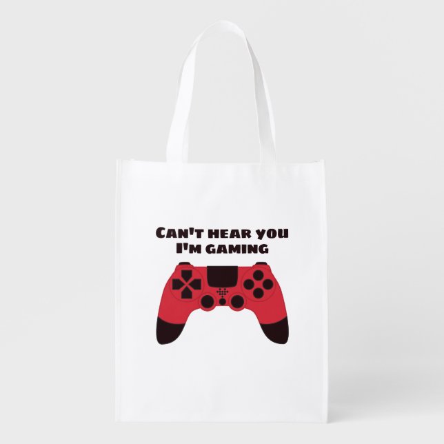 Funny Gamer Meme - Videogames Nerd Typographic Grocery Bag (Front)