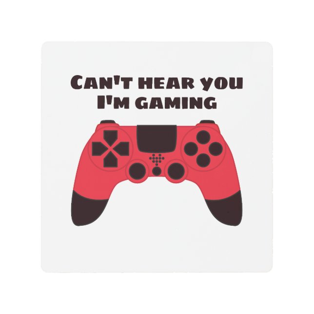 Funny Gamer Meme - Videogames Nerd Typographic Metal Print (Front)