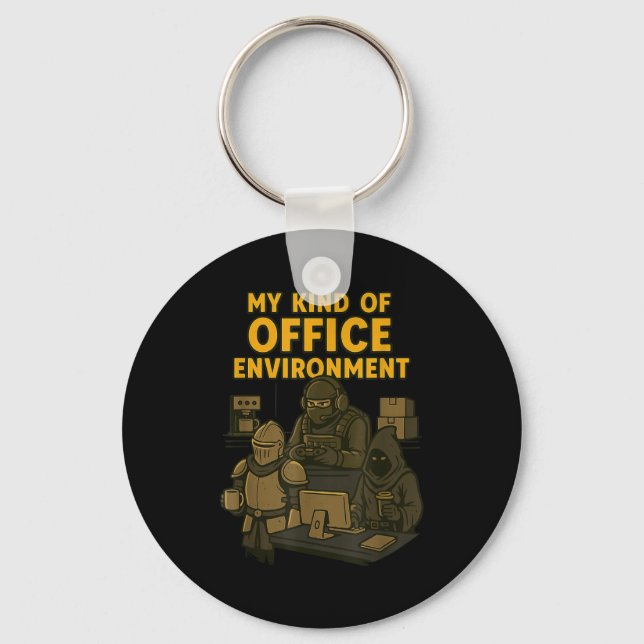 Funny Gamer Office Work Sarcasm Gamer Nerd Office  Keychain (Front)