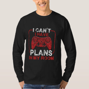 Funny Gamer Plans In My Room Video Games Boys Teen T-Shirt