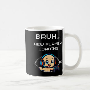 Funny Gamer Pregnancy Announcement – Bruh New Play Coffee Mug