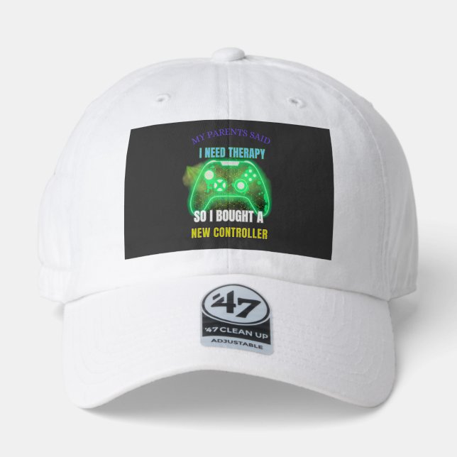 Funny Gamer Quote Controller Graphic Baseball hat (Front)
