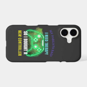 Funny Gamer Quote Controller Graphic iPhone 17 Case