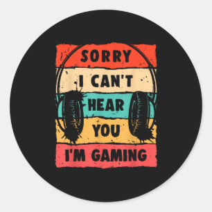 Funny Gamer Shirt For Teens Boys Men Video Gaming Classic Round Sticker