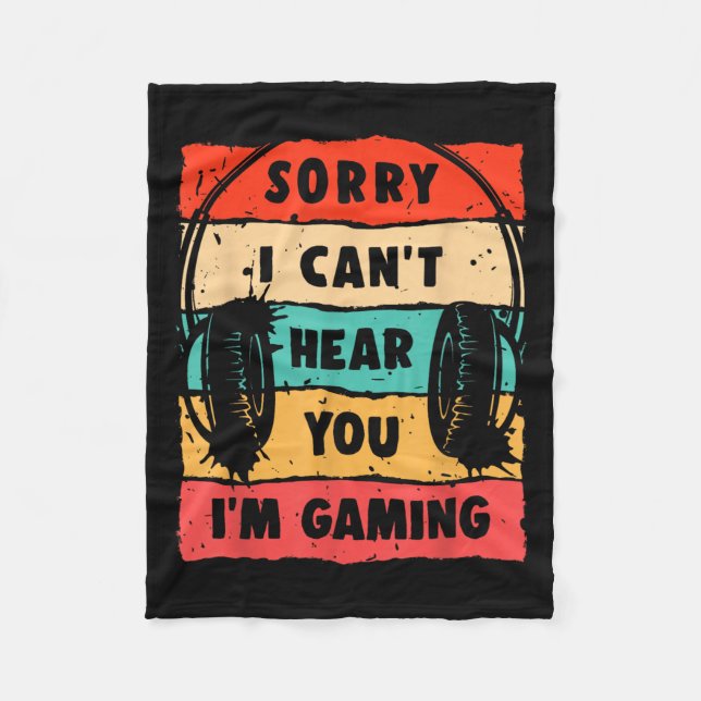 Funny Gamer Shirt For Teens Boys Men Video Gaming  Fleece Blanket (Front)
