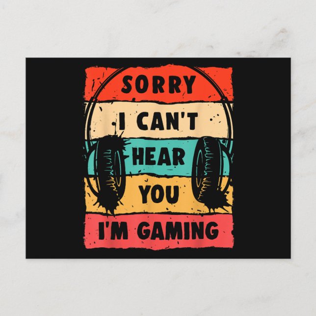 Funny Gamer Shirt for Teens Boys Men Video Gaming Postcard (Front)
