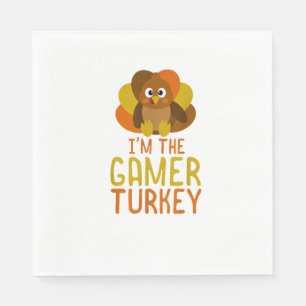 Funny Gamer Turkey Family Matching Thanksgiving Napkins