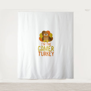 Funny Gamer Turkey Family Matching Thanksgiving Tapestry